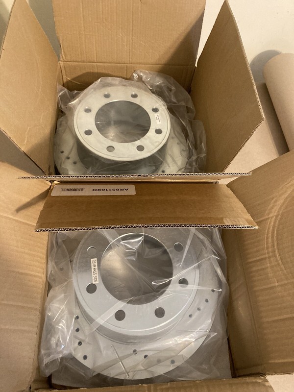 PowerStop Pair Set Rotor Rear Drilled Slotted Zinc Plate AR85116XL AR85116XR