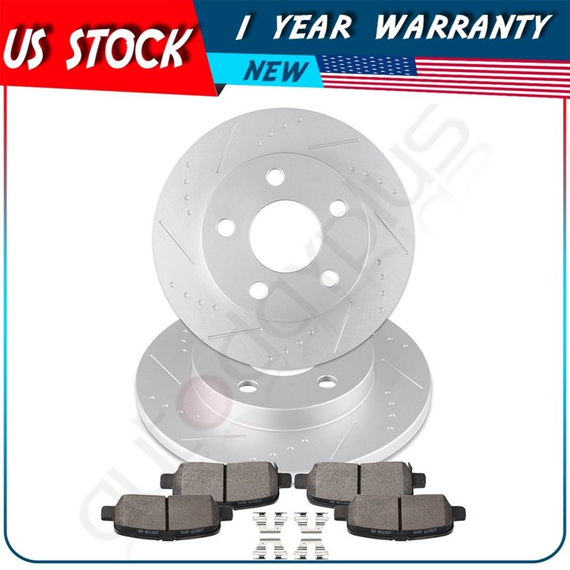 Rear Brake Rotors And Ceramic Pads For Buick Allure Chevrolet Impala Pontiac