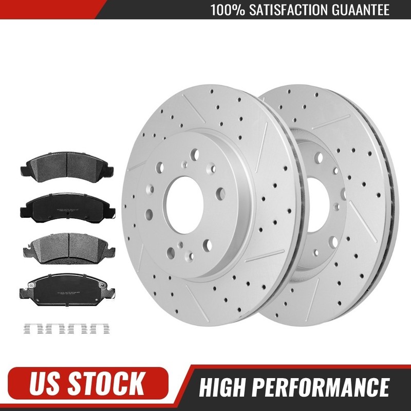For 2008-19 2020 Escalade Sierra Silverado 1500 Front Disc Rotors Brake Pads Kit