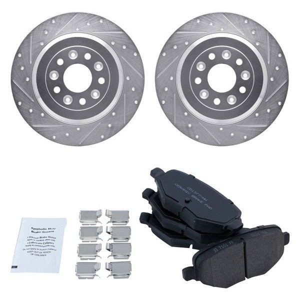 For Ford Explorer 11-19 R1 Concepts 2-Pc Drilled & Slotted Disc Brake Rotor Kit