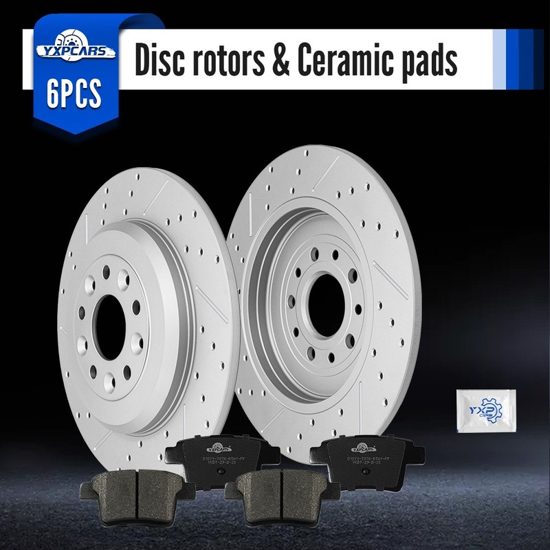 Rear Disc Brakes Rotors Ceramic Brake Pads for Ford Taurus Mercury Sable