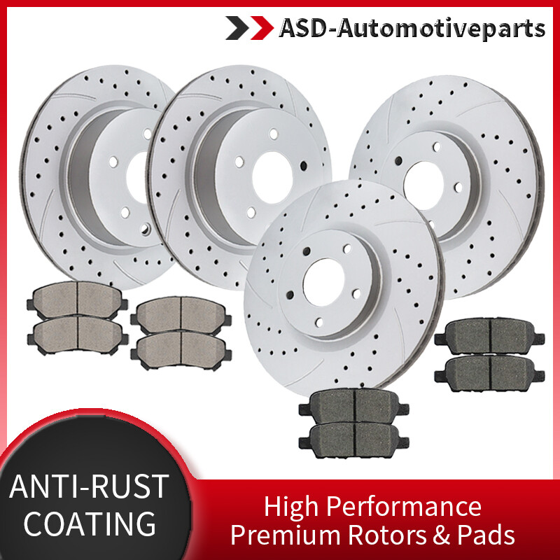 Front Rear Brake Rotors Disc Ceramics Pad Fit 2009-2014 2016-2019 Nissan Maxima