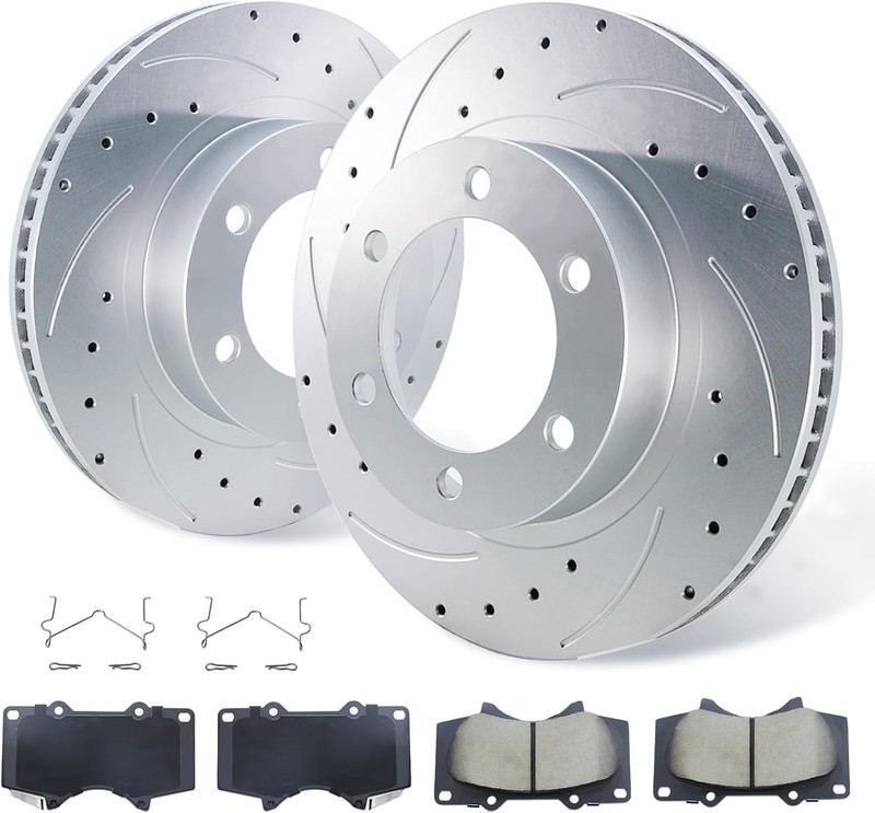 319mm Front Drilled Rotors Brake Pads Kit For Toyota 4Runner Tacoma FJ Cruiser
