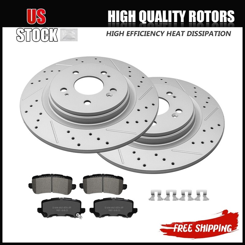 Rear Brake Disc Rotors & Ceramic Pads For 2018 – 2023 Honda Odyssey