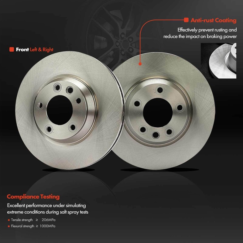 6x Front Disc Brake Rotors & Ceramic Brake Pads for Audi Q7 VW Touareg Porsche gallery