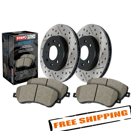 StopTech Street Drilled & Slotted 1-Piece Front Brake Kit for 15-17 VW GTI