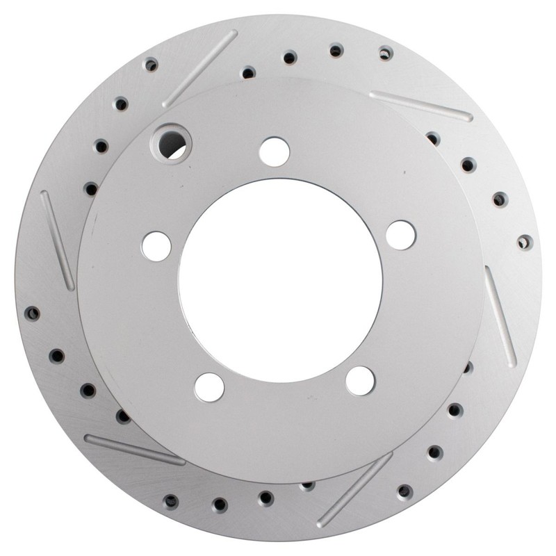 TRQ Performance Brake Rotor Drilled Slotted Coated Rear Pair for Mitsubishi gallery