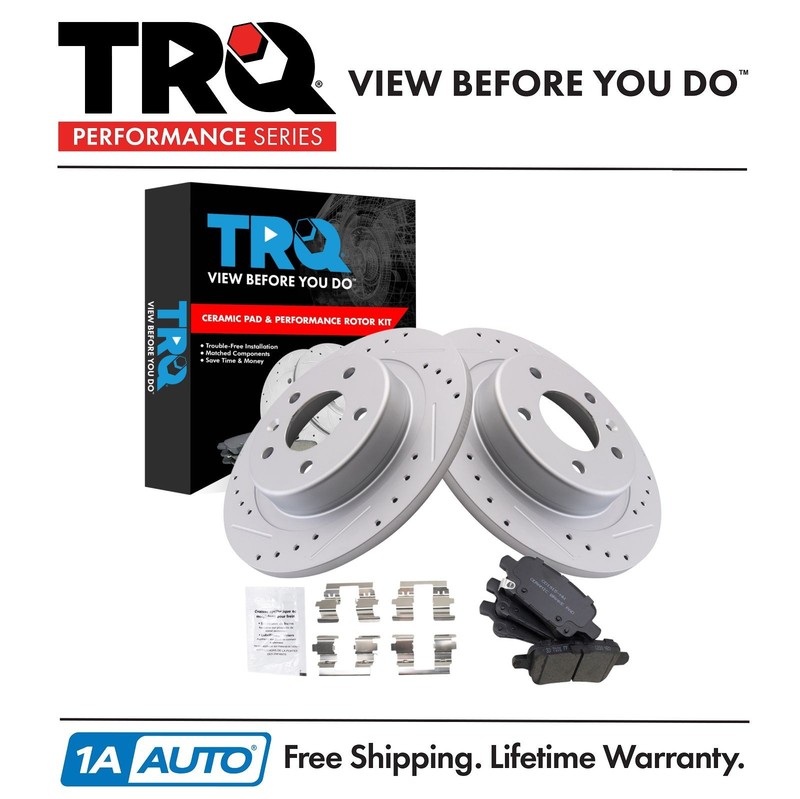 TRQ Performance Rear Brake Pad & Rotor Kit Ceramic Fits Buick Chevrolet GMC