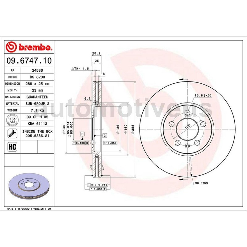 Front Rear Disc Brake Rotor 4X Brembo For Volkswagen Corrado 1994 gallery