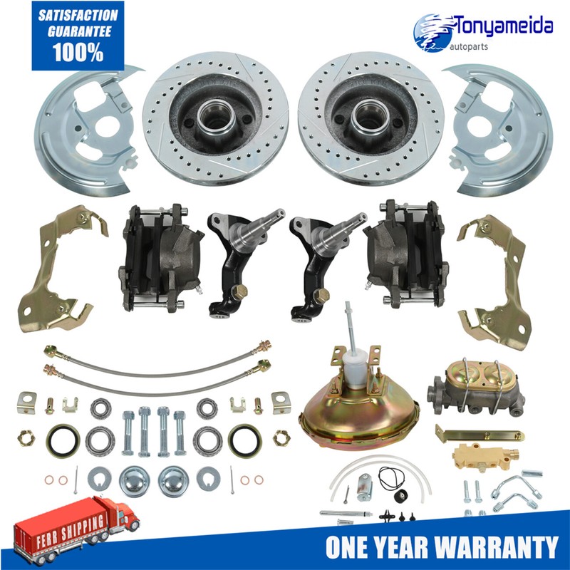 Power Disc Brake Conversion Kit Drilled & Slotted For GM-227 1967-1969 Camaro