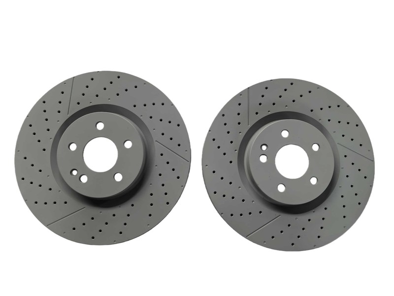 350mm Front Drilled Disc Rotors Ceramic Brake Pads For Mercedes CLA45 AMG 2016 gallery
