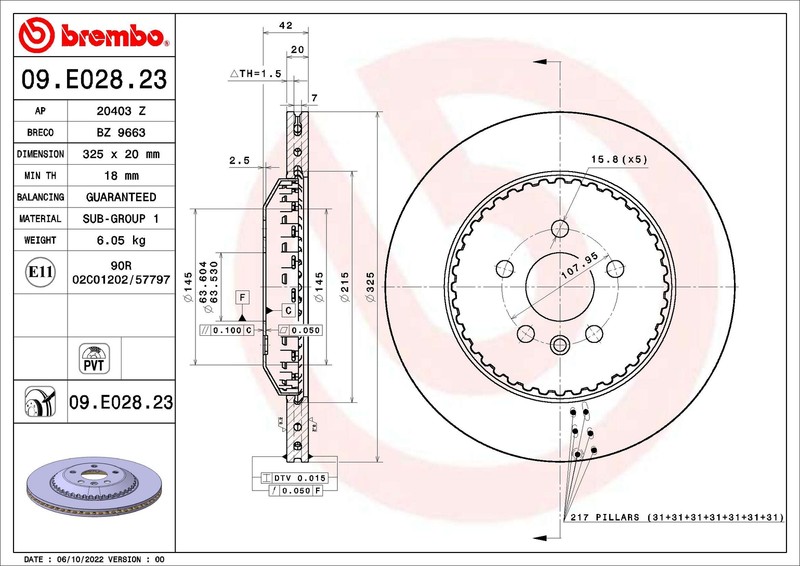 Brake Disc Rear GCP Fits Land Rover Range Velar 2.0 D TD4 3.0 LR141725 LR161920 gallery