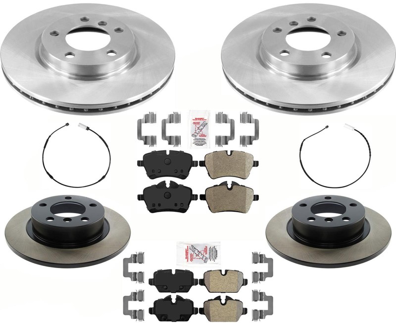 Front & Rear Brake Disc Rotors & Pads Sensors For Mini Countryman S 2011-2015