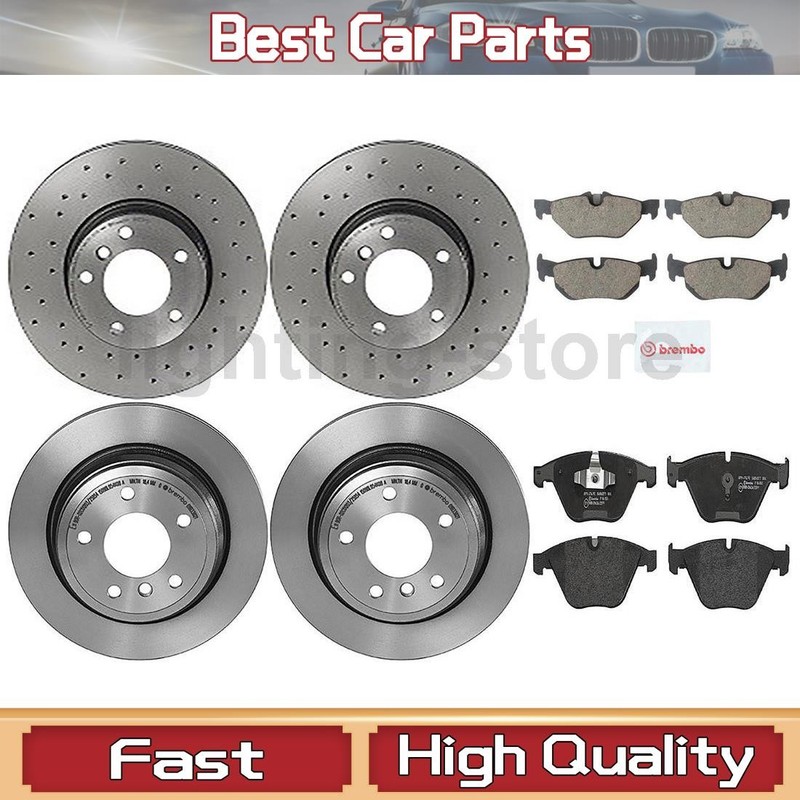 Front Rear Disc Brake Pad Set Disc Brake Rotor Fits BMW 2007-2008 328xi 6 pcs