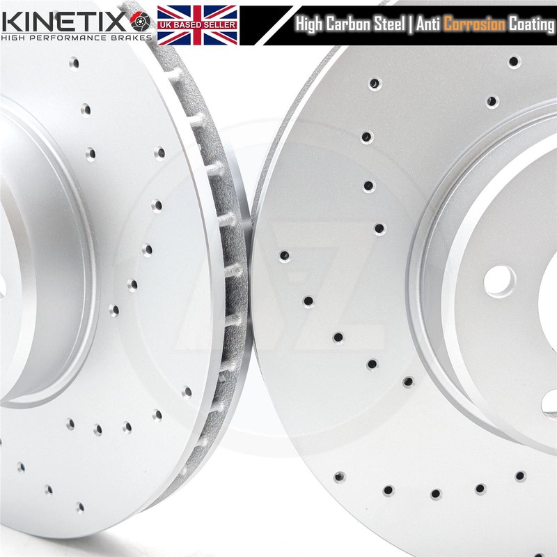 FOR BMW 5/6 SERIES E60 E61 535d 635d E63 E64 FRONT DRILLED BRAKE DISCS SET 348mm gallery