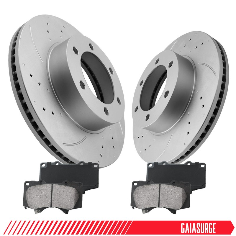 Front Brake Rotors & Ceramic Pads Kit for 2005-2020 2021 Toyota Tacoma 6 Lug