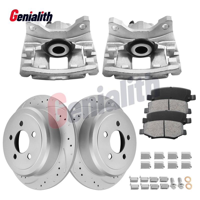 Rear Brake Rotors Pads Calipers for 2008-2012 Jeep Liberty Dodge Nitro 3.7L 4.0L