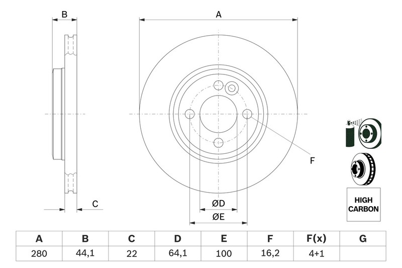Bosch 0 986 479 437 Brake Disc for Mini gallery
