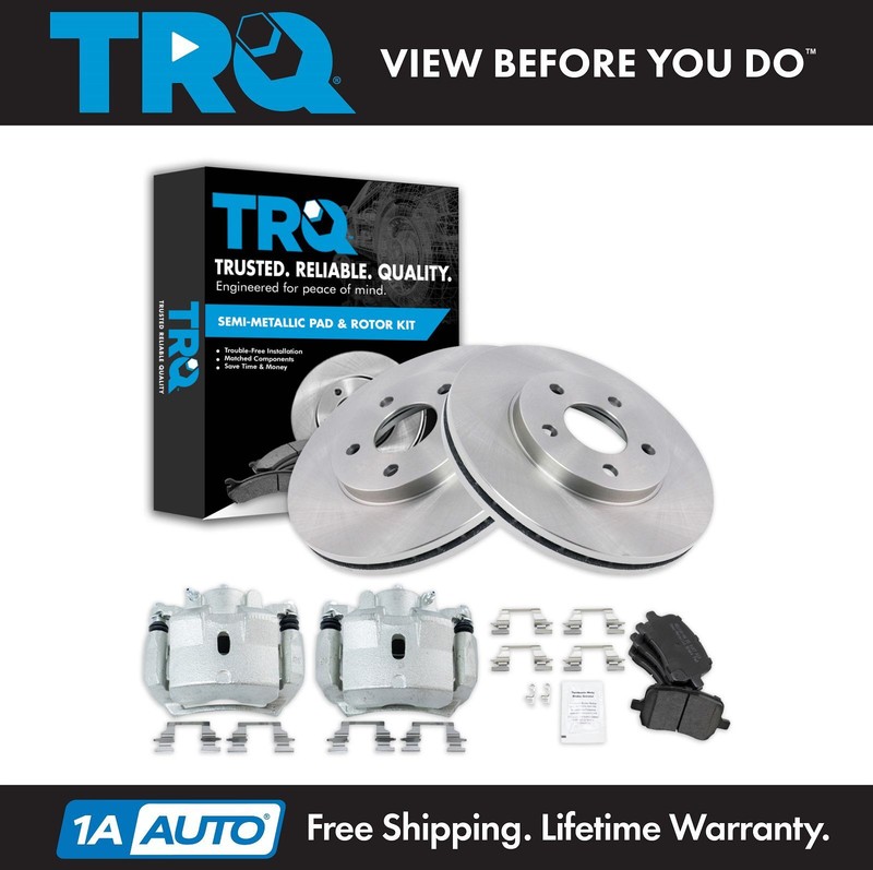 TRQ Front Brake Calipers Pads & Rotors Fits 2007 G6 2007-2008 Malibu