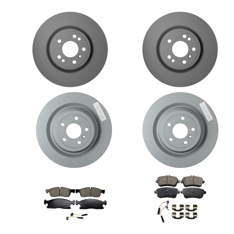 Zimmerman Front Rear Disc Brake Rotors & Akebono Euro Pad Kit for W166 ML250 AWD