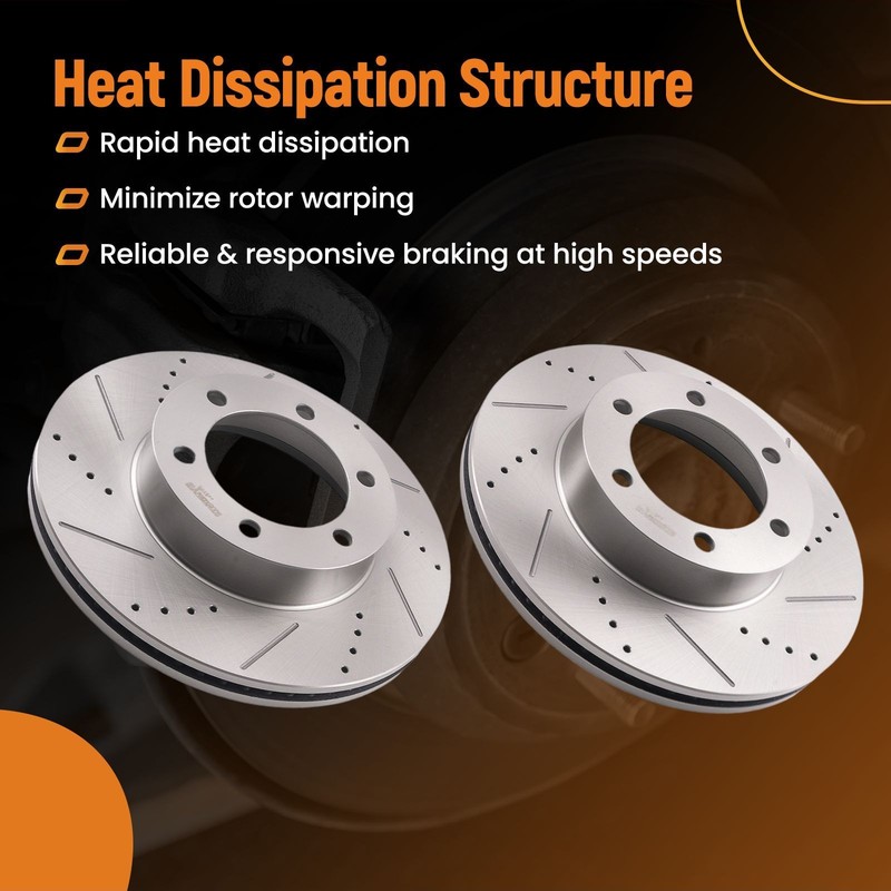 Front Brake Rotors Pair for Toyota Sequoia 2001 2002 2003 2004 2005 2006 2007 gallery