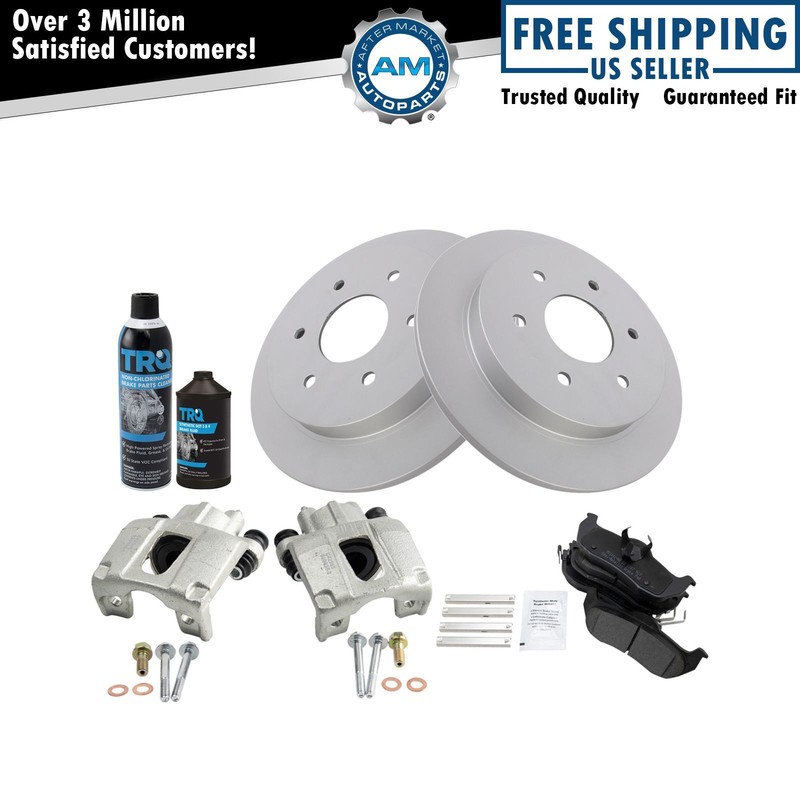 Rear Brake Pad & Rotor Kit Semi-Metallic Fits INFINITI Nissan