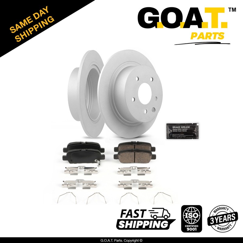 Rear Brake Rotors & Ceramic Brake Pads w/Hardware for 2015-2023 Nissan Altima