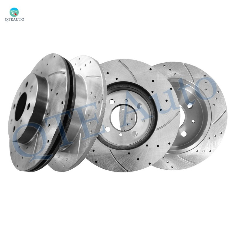 Set of 4 Front 262mm-Rear 239mm Drilled Brake Rotors To 1992-2001 Acura Integra