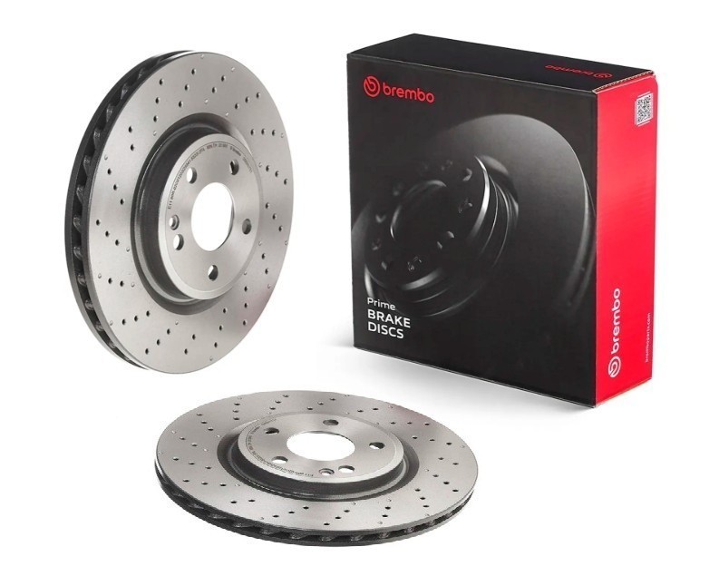 Brembo 09.B807.51 Prime UV Coated Drilled Vented Brake Rotors – Front Pair