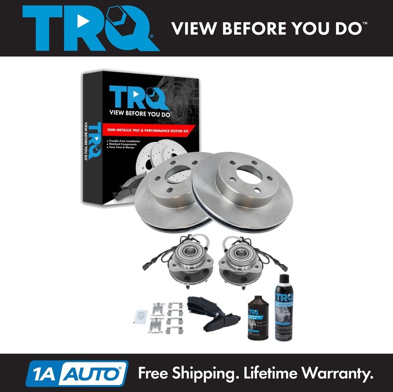 TRQ Front Brake Pad & Rotor Kit Fits 1995-2001 Ford 1997-2001 Mercury