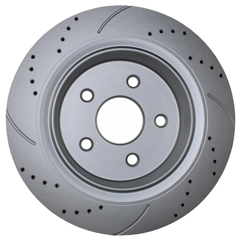 Bison Performance Pair Rear Coat Drilled 330mm Brake Disc Rotors for Dodge Jeep gallery