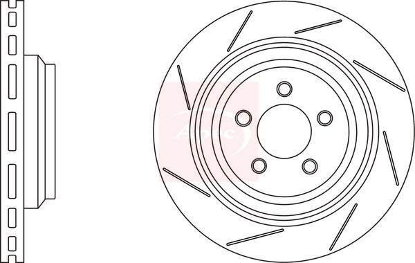 APEC DSK3223 Brake Disc Rear Slotted / Internally Vented Fits Chrysler 300C
