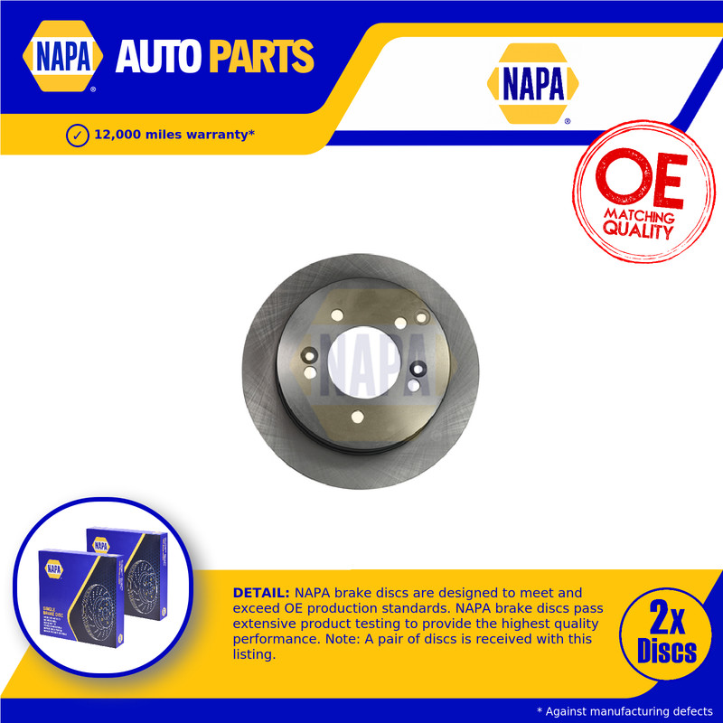 2x Brake Discs Pair Solid fits HYUNDAI TUCSON JM 2.0D Rear 04 to 10 D4EA 262mm