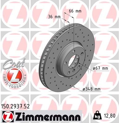 Zimmermann 150.2937.52 Brake Disc for BMW, Toyota