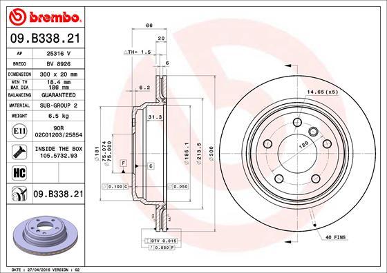 Fits BMW 3 Series 2004-2013 X1 2009-2015 1 Series 2005-2011 PV Rear 2x Discs gallery