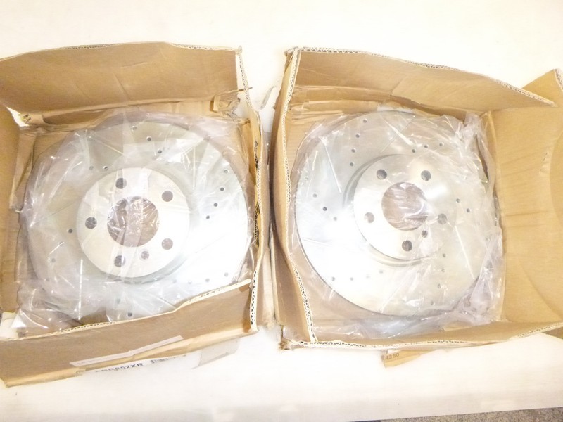 Pair Of PowerStop Front Driver & Passenger Brake Rotor For 2007-2015 Audi Q7