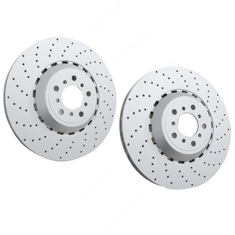 New For BMW F10 F12 F13 M5 M6 2PCS L+R Front Vented & Drilled Disc Brake Rotors gallery