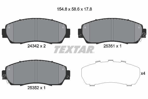 TEXTAR Brake Discs Rotors & Pads Front Braking Service Set Fits Honda CR-V gallery
