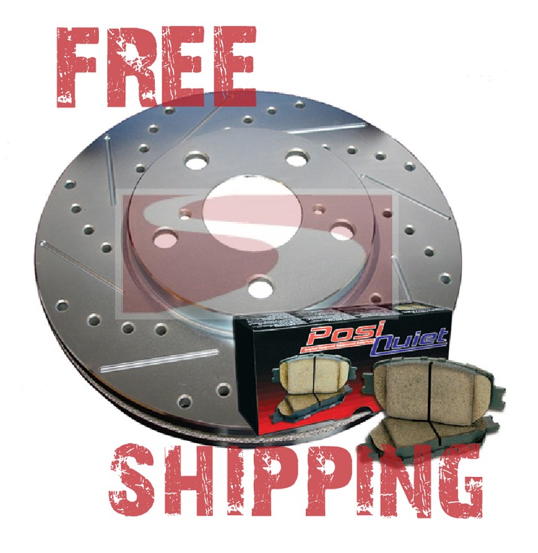 FRONT Drill Slot Brake Rotors + Ceramic Pads for A6 100/ Quattro
