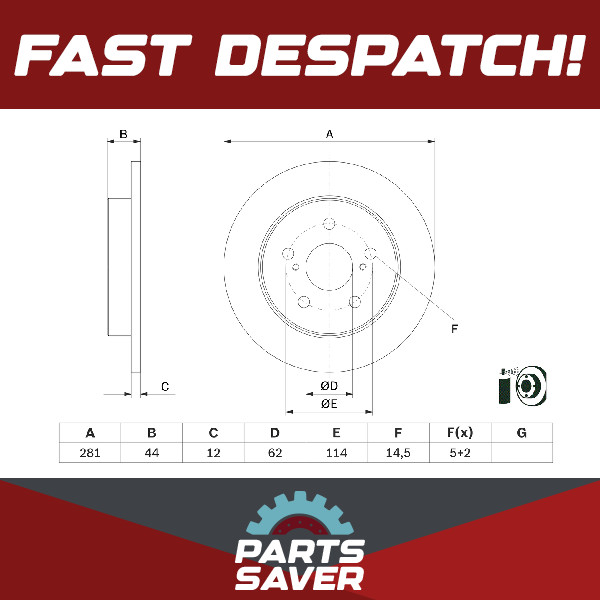 2x Brake Discs Pair Solid Rear 281mm 0986479E91 Bosch Set 4243178010 BD2737 New