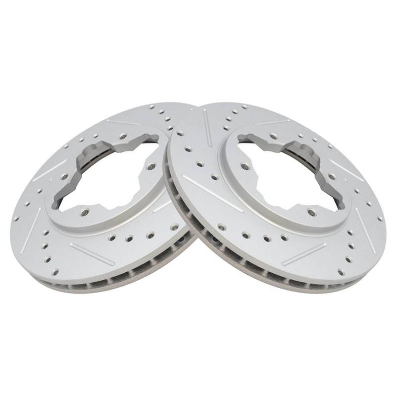 Front Performance Brake Rotor Ceramic Pad & Wheel Bearings Kit w/Chemicals gallery
