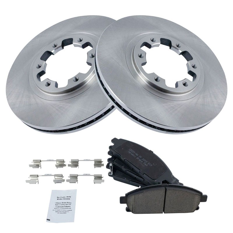TRQ Ceramic Brake Pad & Rotor Front Kit for Nissan Pathfinder Infiniti QX4 gallery