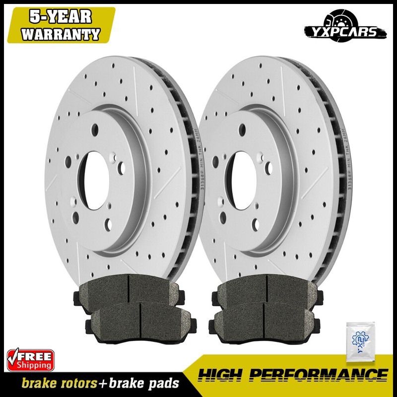 Front Drilled Brake Rotors + Pads for 2005 – 2007 2008 2009 2010 Honda Odyssey