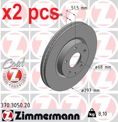X2 PCS L&R SIDES FRONT BRAKE DISC 370.3050.20