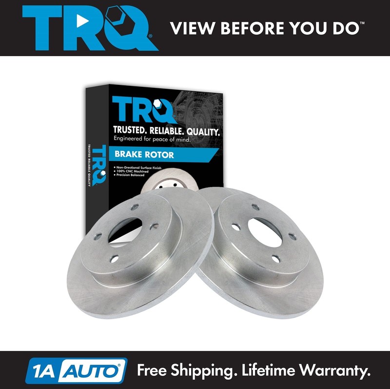 TRQ Rear Disc Brake Rotors Pair Set of 2 for Saturn SC SL SW Coupe Sedan Wagon