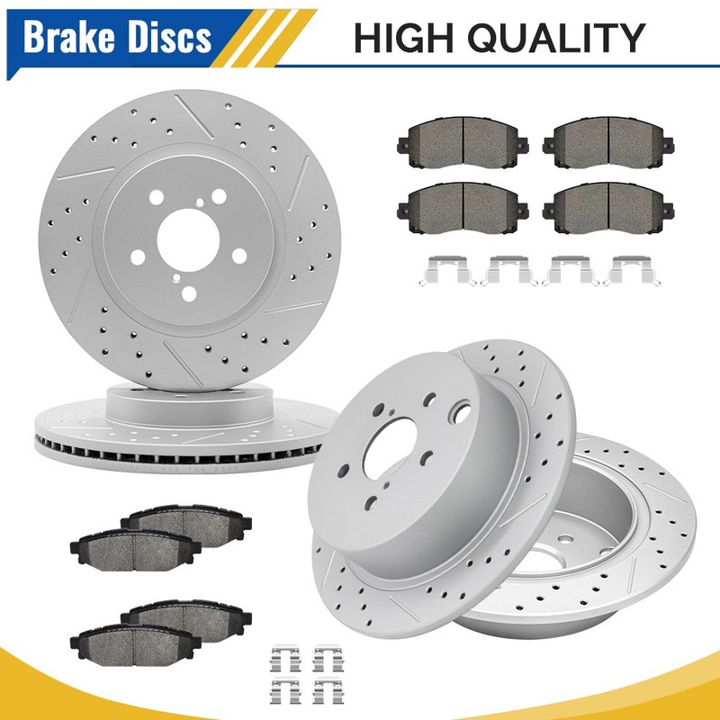 Front & Rear Drilled Brake Rotors Pad For Subaru Impreza Crosstrek 2018-2023