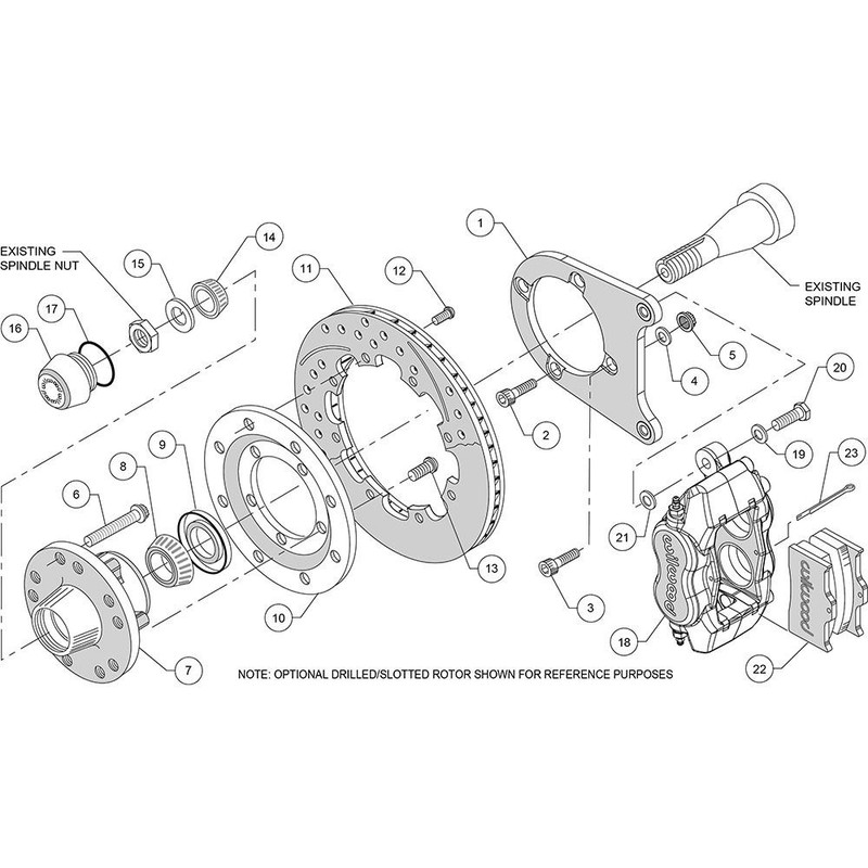 Wilwood 140-8583-DP FDLI 12.19 Inch Front Disc Brake Kit, 1937-49 Fits Ford gallery