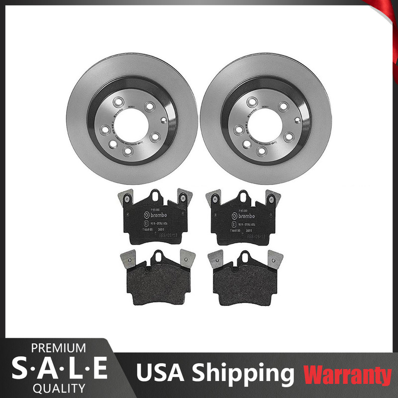 Brembo Rear Brake Kit Low Met Pads Disc Rotors For Cayenne Toureg 03-10 Q7 07-15