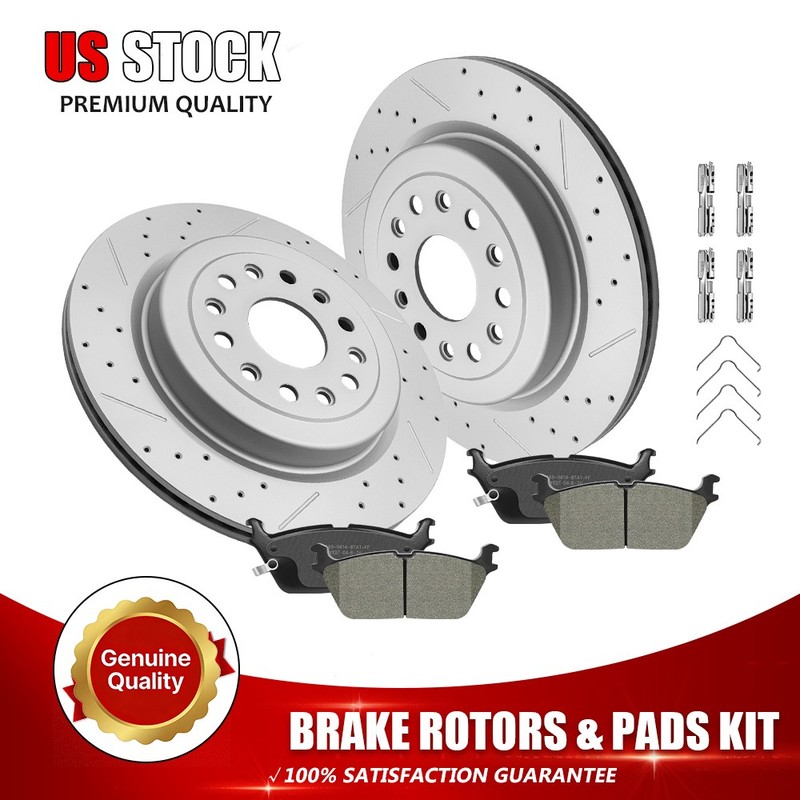 Rear Brake Rotors Ceramic Pads For 2019 2020 2021 2022 2023 2024-2025 RAM 1500