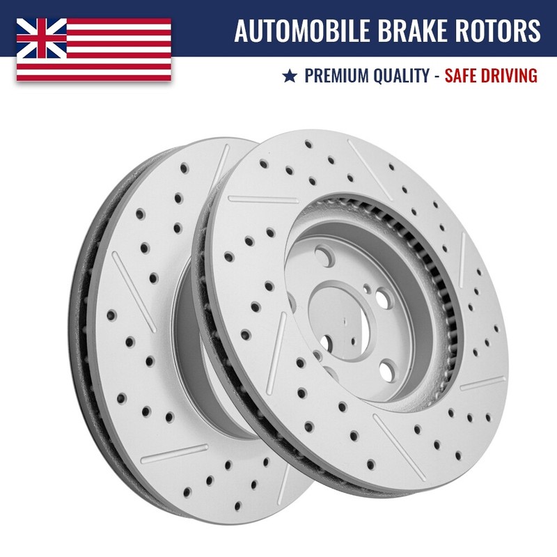 Front Drilled Brake Rotors for 2012-2015 Toyota Prius Lexus Plug-In Lexus CT200h